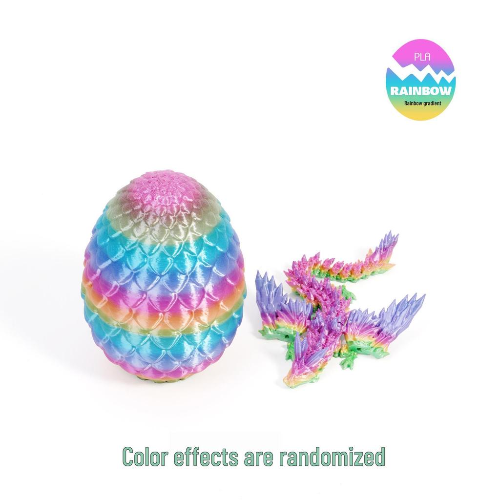 3D Printed Luminous Dragon Egg & Movable Crystal Dragon Toy Set for Kids