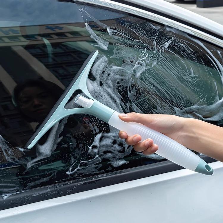 Double-Sided Glass Squeegee with Spray Head - Streak-Free Multifunctional Cleaner