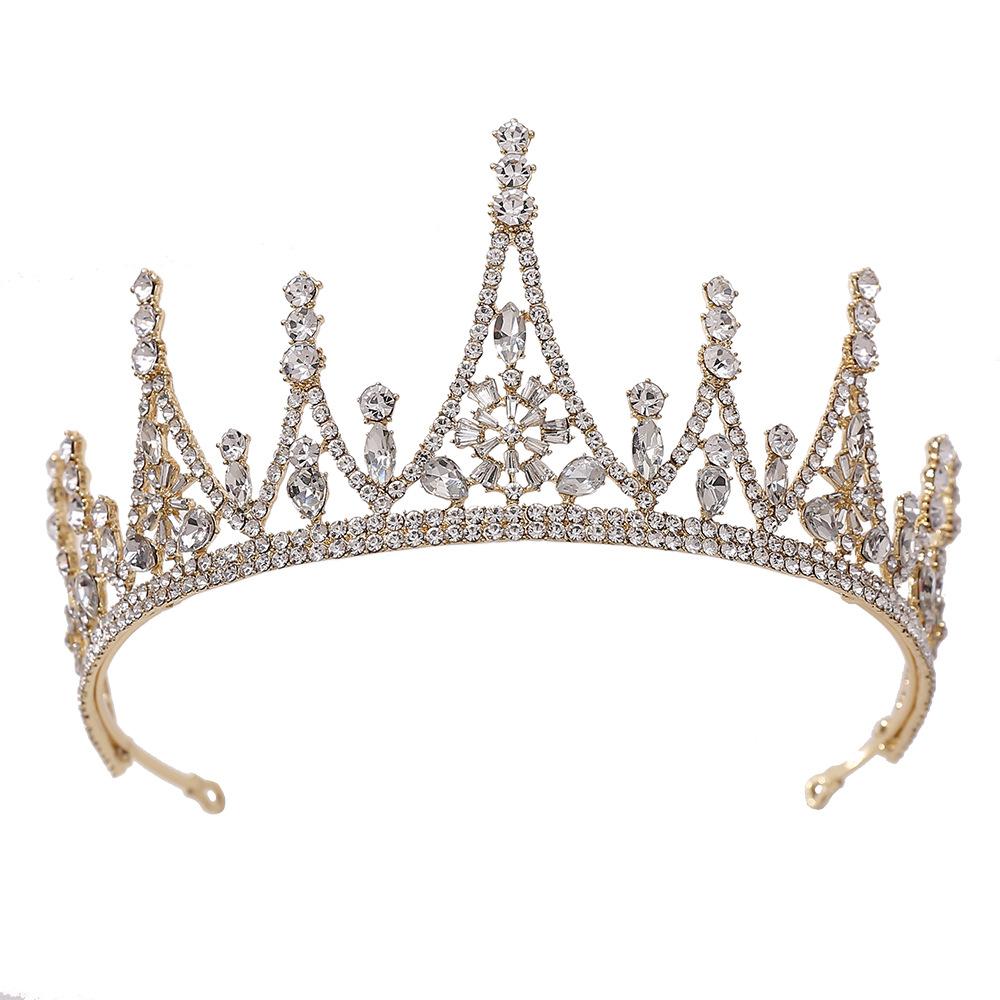 Braut Tiara goldene Barockkrone stimmungsvolles Hochzeitskleid Hochzeit Erwachsene Geburtstag Prinzessin Krone
