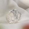 Ring Opening Ethnic Style Artificial Silver Plated Women Fashion Mesh Finger Ring for Wedding Party
