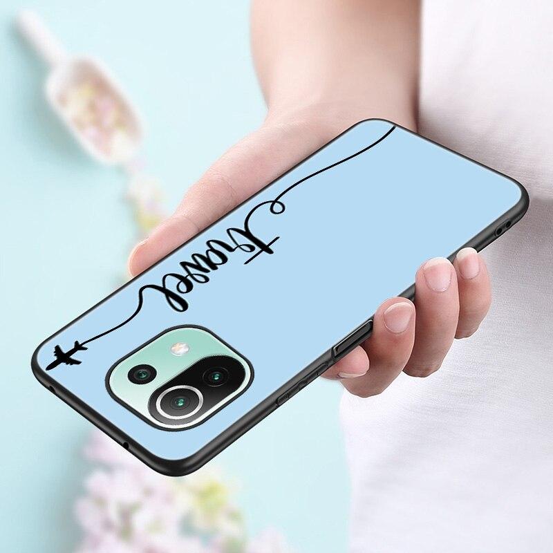 Lustige Reisekarte Telefonhülle für Xiaomi Mi 11 Lite NE 11i 10T 11T Pro A2 A3 Lite POCO F3 M3 M4 C31 X3 Pro NFC GT Schwarze Softcover