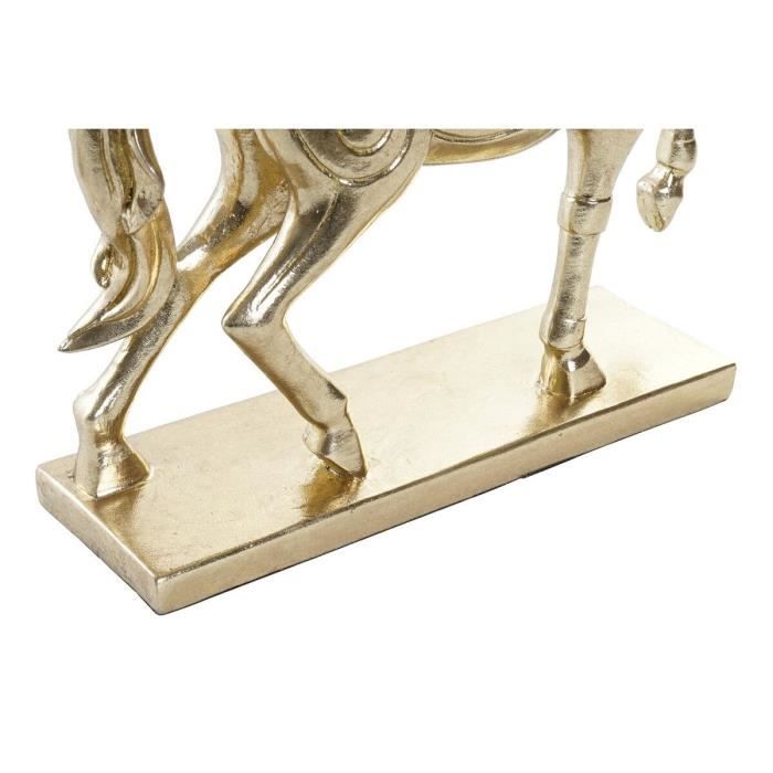 Figurine Décorative 34 X 9,5 X 33,5 Cm Cheval Argenté Doré (2 Unités)