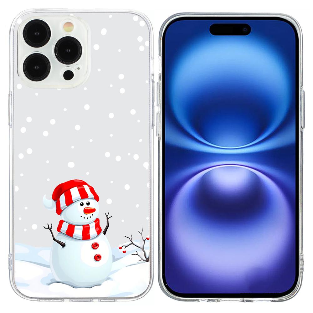 For iPhone 16 Pro Max Case Christmas Pattern Print Soft TPU Phone Protector A