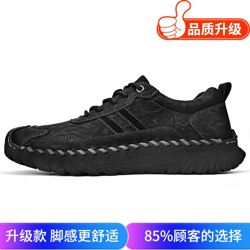 Spring large size soft-soled British style retro casual leather shoes