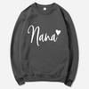 Women's Round Neck Heart Print Casual Hoodie