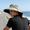 (M, Green) Men Sun Hat, Camouflage Wide Brim Bucket Hat Sun Protection Hat Summer Cap for Outdoor Camping
