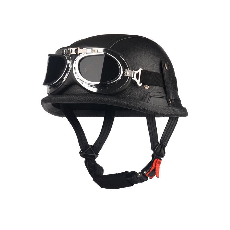 Pedal German Steel Helmet Cruise Retro Half Helmet Harley Men Motorcycle Helmet Motorcycle Floating Helmet Soldier Steel Helmet Leather Helmet