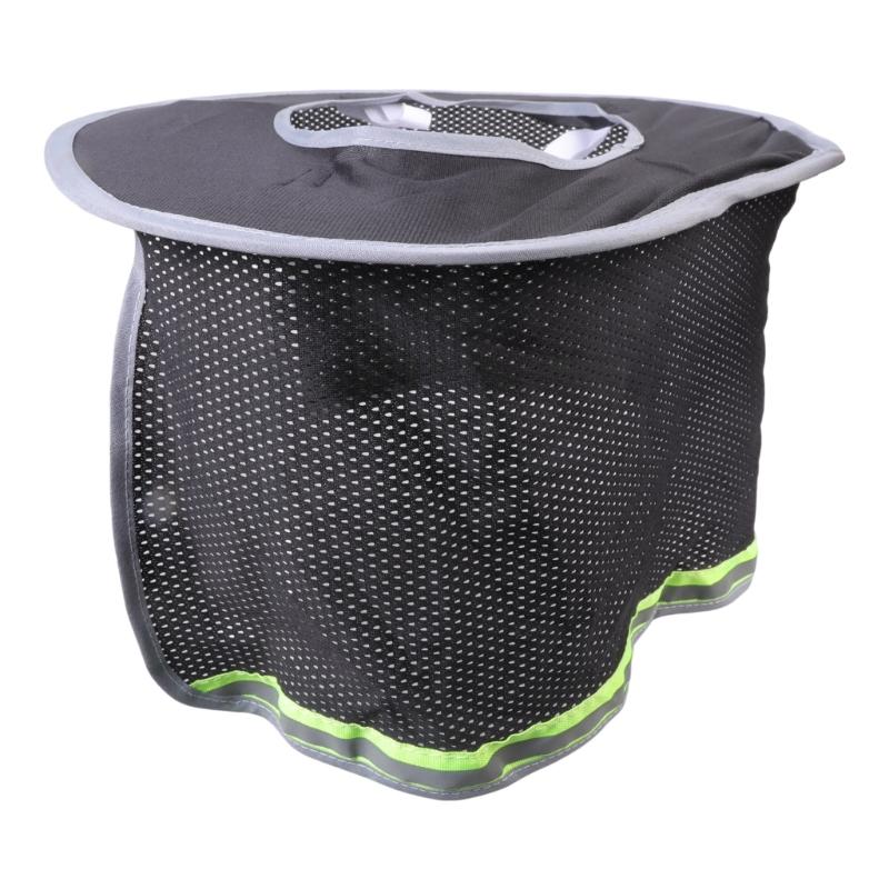 Reflective Safety Sun Visors Hat With Neck Cover Breathable Mesh For Outdoor Work Cycling Fishing