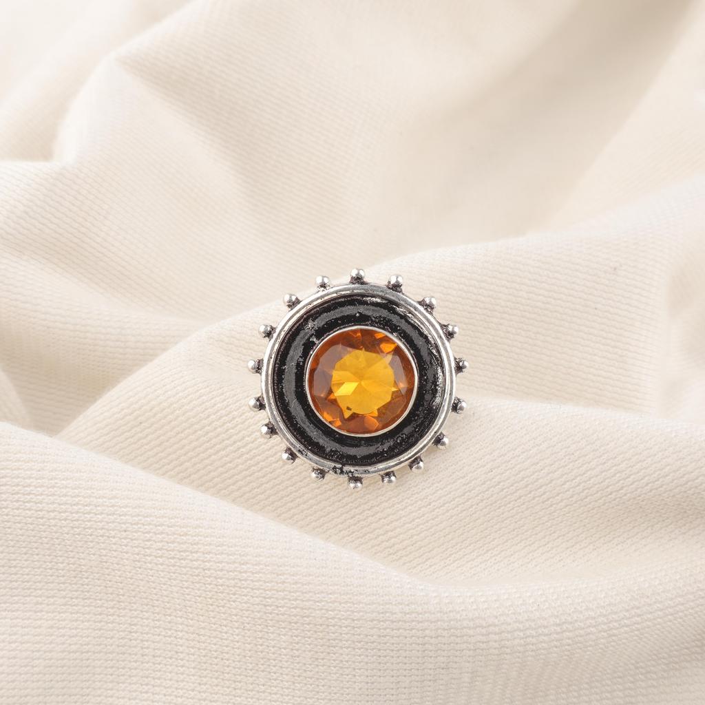 Citrine Gemstone Jewelry 925 Sterling Silver Ring, Handmade Designer Jewelry Ring, Gift For Mom