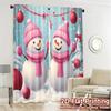 2pcs,Curtains Cute Snowmen Christmas Holiday Scene Chic Light Filtering Curtains Durable 100% Polyester Fabric Curtains All
