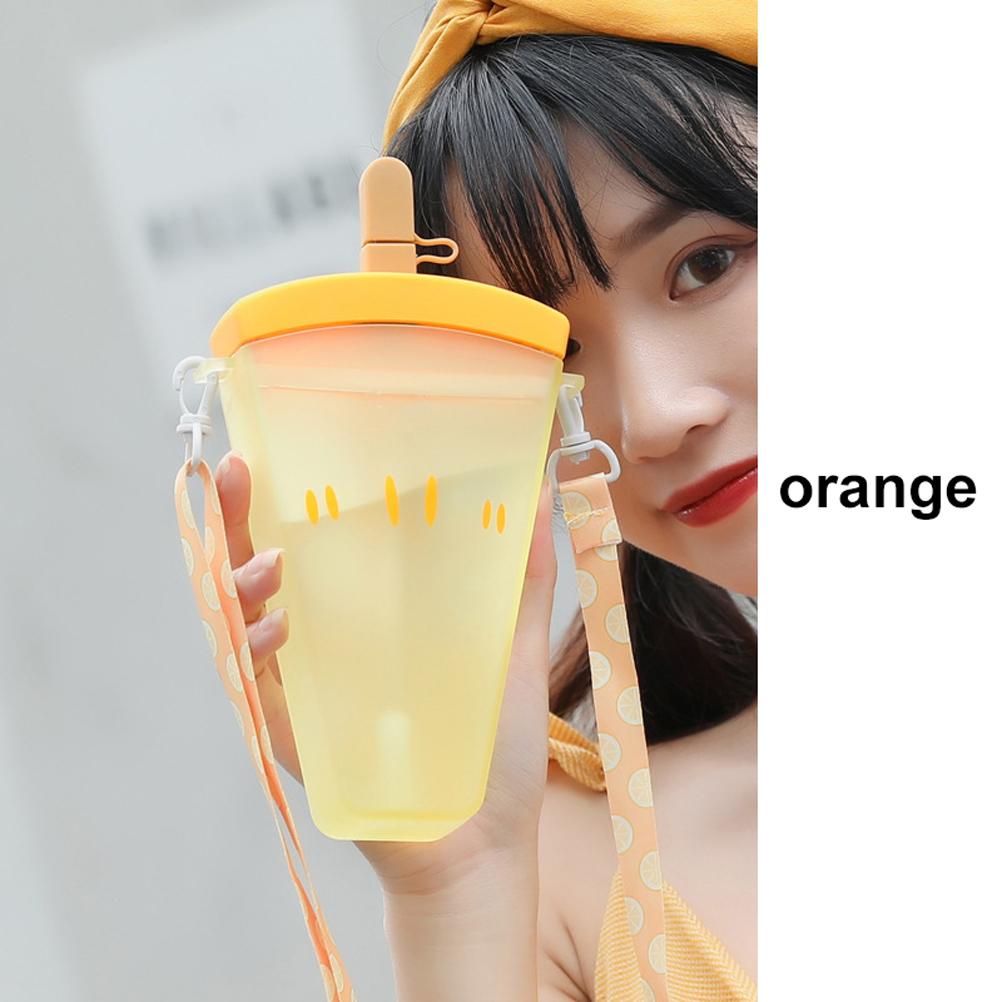 Cute Watermelon Ice Cream Bottle 320ml with Strap Pink