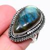 Labradorite Gemstone 925 Sterling Silver Jewelry Ring Size 8.5 N120