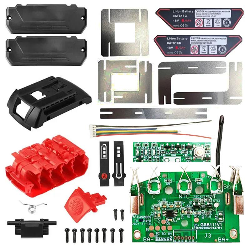 BAT618 Lithium Ion Battery Plastic Case Box Shell PCB Protection Circuit Board For Bosch 18V Li-ion Battery BAT609 6Ah Sticker
