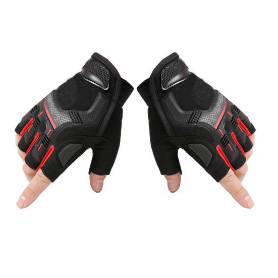 

1 пара рукавичок, потовщені, дихаючі, практичні, потовщені, на півпальця, для тренувань L червоний