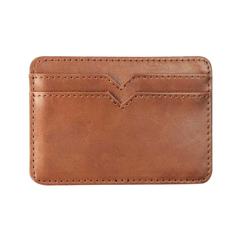 Coin Purse Clamshell Mode PU Leather Business Wallets Money Clip Card Storage Case Men Magic Wallet