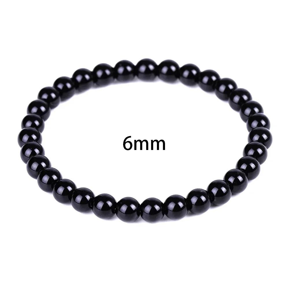 

Браслеты из натурального камня черный обсидиан Высококачественный браслет Женские Мужские Ювелирные изделия