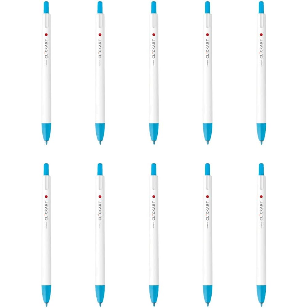 Zebra Water-based Pen Clicker Light Blue 10pcs B-WYSS22-LB