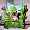 Classic Cartoon Little Mole Print Blanket Warm Soft and Comfortable Home Travel Blanket Sofa Bedding Camping RV Blanket for Gift