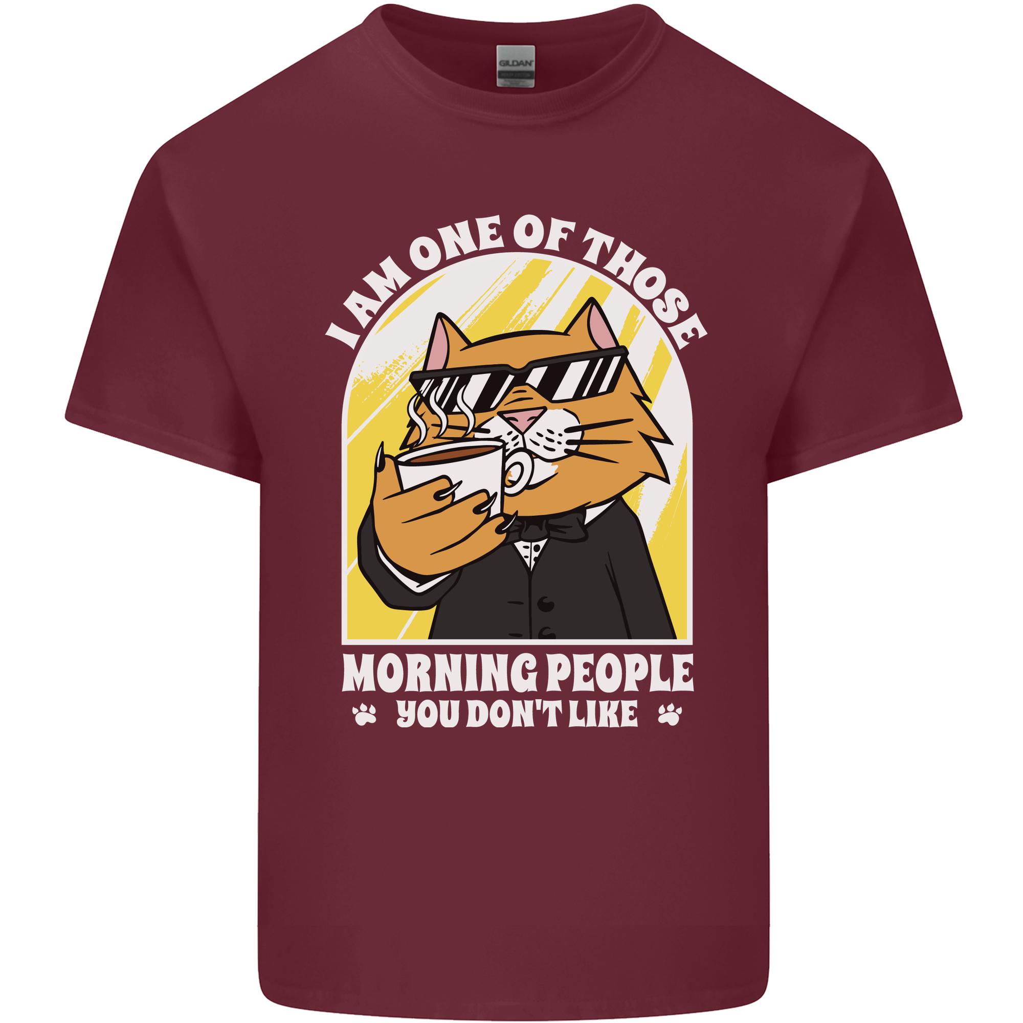 Cats Im One of Those Morning People Funny Unisexs Light Cotton TShirt S