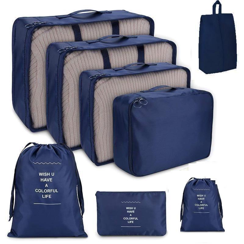 8Pcs/Set Clothing & Daily Necessities Storage Bag Compressible Packaging Portable Travel Waterproof Suitcase Luggage Organizer