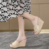2026 Slippers Women Heeled Sandals Ladies Shoes Heels Platform Slipper Designer Wedge Suede Large Size Summer