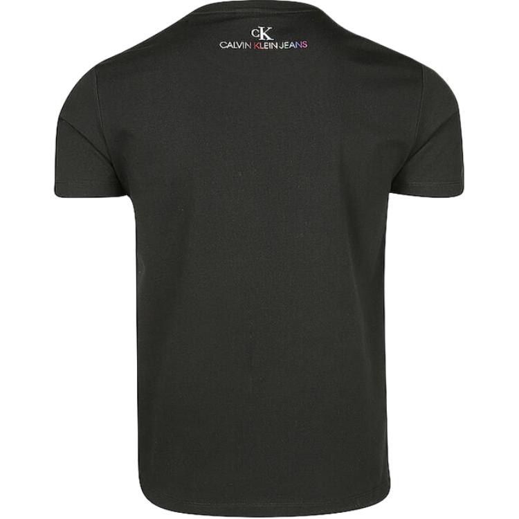 Calvin Klein Jeans Letter Logo Print Comfortable Simple Round Neck Short Sleeve T-Shirt Men Tops Black 21899189-010