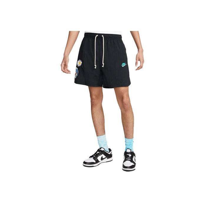 Nike Floral Logo High-Waisted Printed Drawstring Loose Casual Shorts Men Bottoms Black DM5057-010