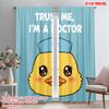 2pcs 2D Flat Printing Window Treatment Curtains Trust Me I'm Doctor Duck 100% Polyester Without Electricity Seasonal Party &