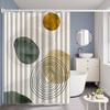 1pc Abstract minimalist geometric pattern shower curtain, polyester fabric, machine washable, suitable for bathroom décor.