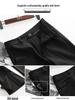 Women's Black High-Waisted Slimming Micro-Flare Pants with Slit - Summer 2025 Collection