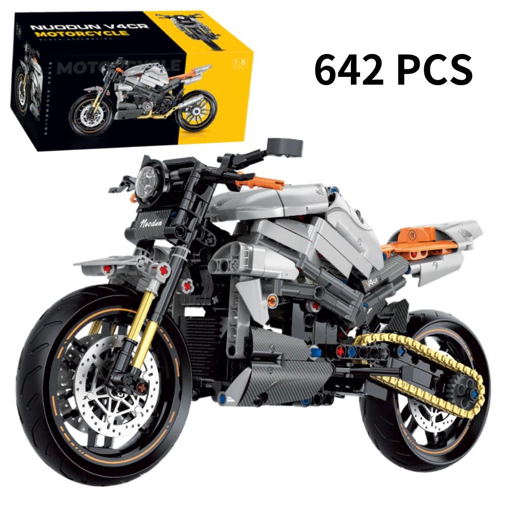 Non-Toxic Technical Motorcycle Building Blocks 1:8 Scale Model Kit For Kids/Adults Road Racer Bricks Toys (Halloween/Birthday Gift)