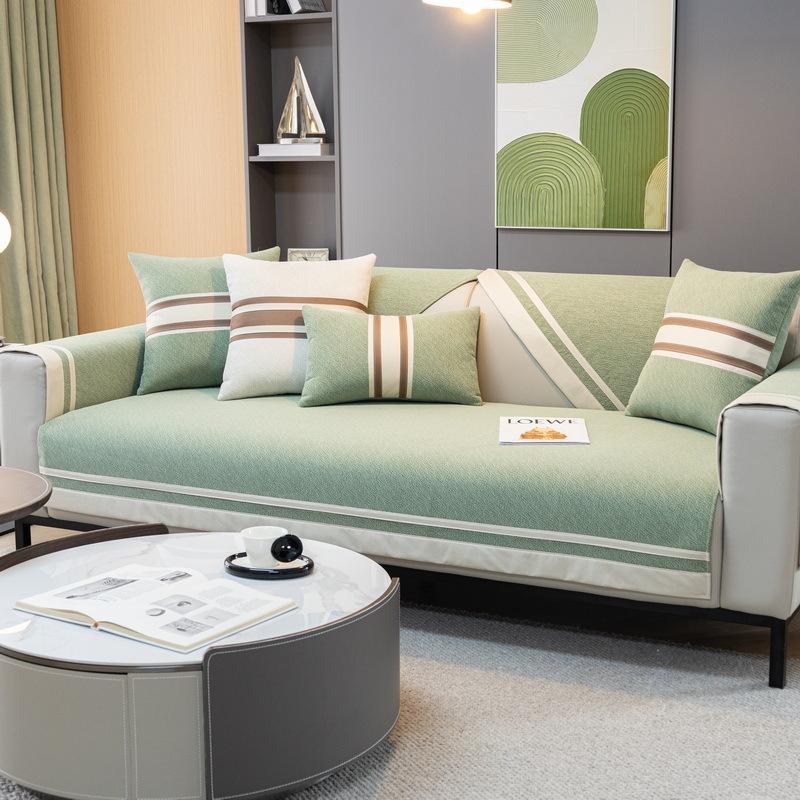 Nuovo Cuscino per Divano in Ciniglia Quattro Stagioni Universale Copridivano Tinta Unita Cuscino per Divano per Soggiorno Coperta Decorativa per la Casa