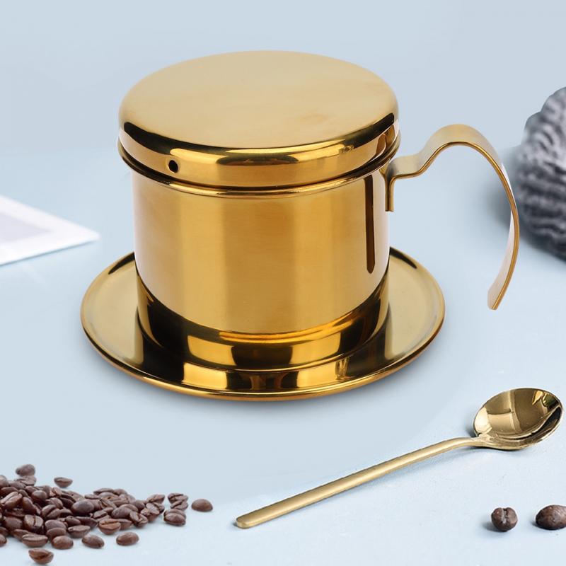 Stainless Steel Vietnamese Style Coffee Maker Pot Coffee Drip Brewer for Home Ki Stainless Steel Vietnamese Style Coffee Maker Pot Coffee Drip Brewer for Home Ki