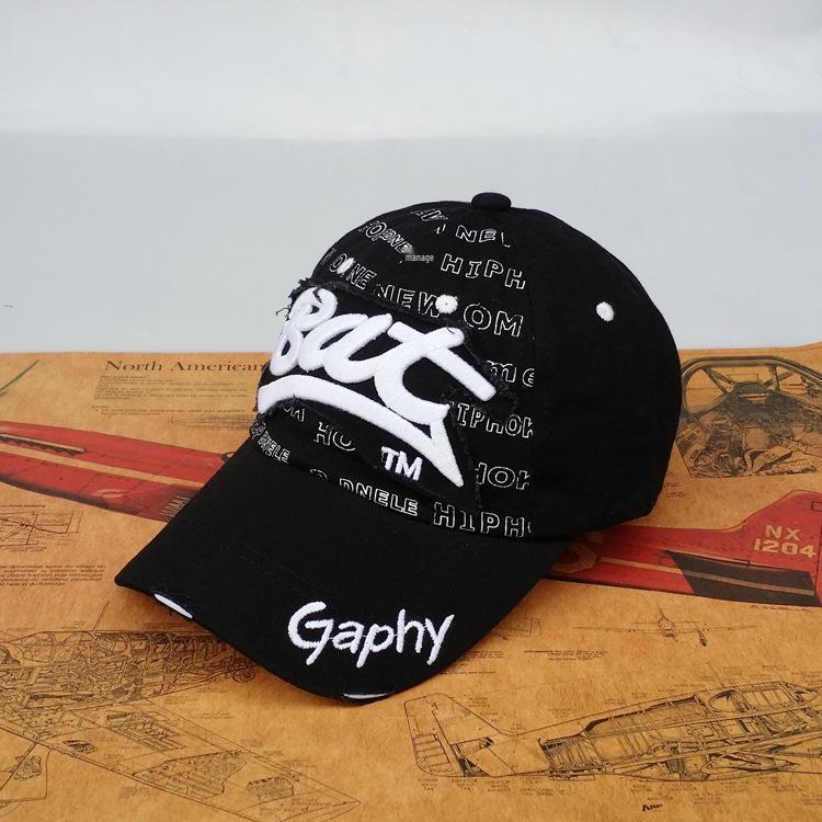 

Бейсболка в корейском стиле с вышивкой летучей мыши, выстиранная - Унисекс, состаренная, повседневная, с утиным козырьком Adjustable (54-60cm)