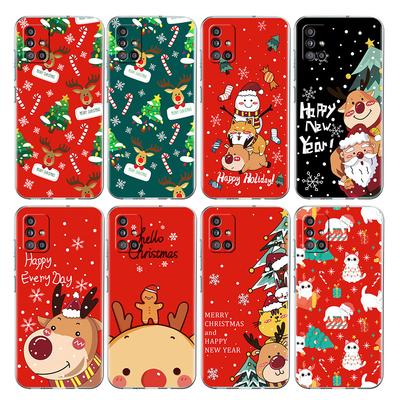 Carcasa Transparente de Feliz Navidad de Nieve Para Samsung Galaxy A52 A12 A51 A32 A21s A71 A32 A22 50 A70 A31 A72 5G Funda de Teléfono