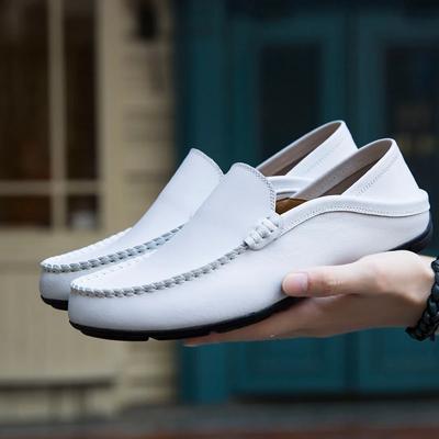 Chaussures Décontractées pour Hommes en Cuir Véritable Marque de Luxe Designer Mocassins Respirants à Enfiler Chaussures Bateau pour Hommes Grande Taille 37-47