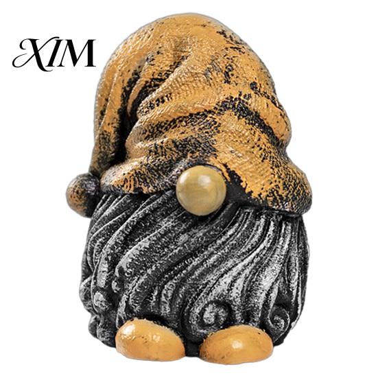 Waterproof Balcony Accents Colorful Hat Gnome Resin Statue, Faceless Dwarf Figurine with Wrinkled Hat, Healing Home Decor Garden Ornament, Indoor