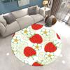 Round Carpet Family Living Room Strawberry Print Floor MATS Bedroom Kitchen Non-slip Carpet Doormats Room Decor Home Decor