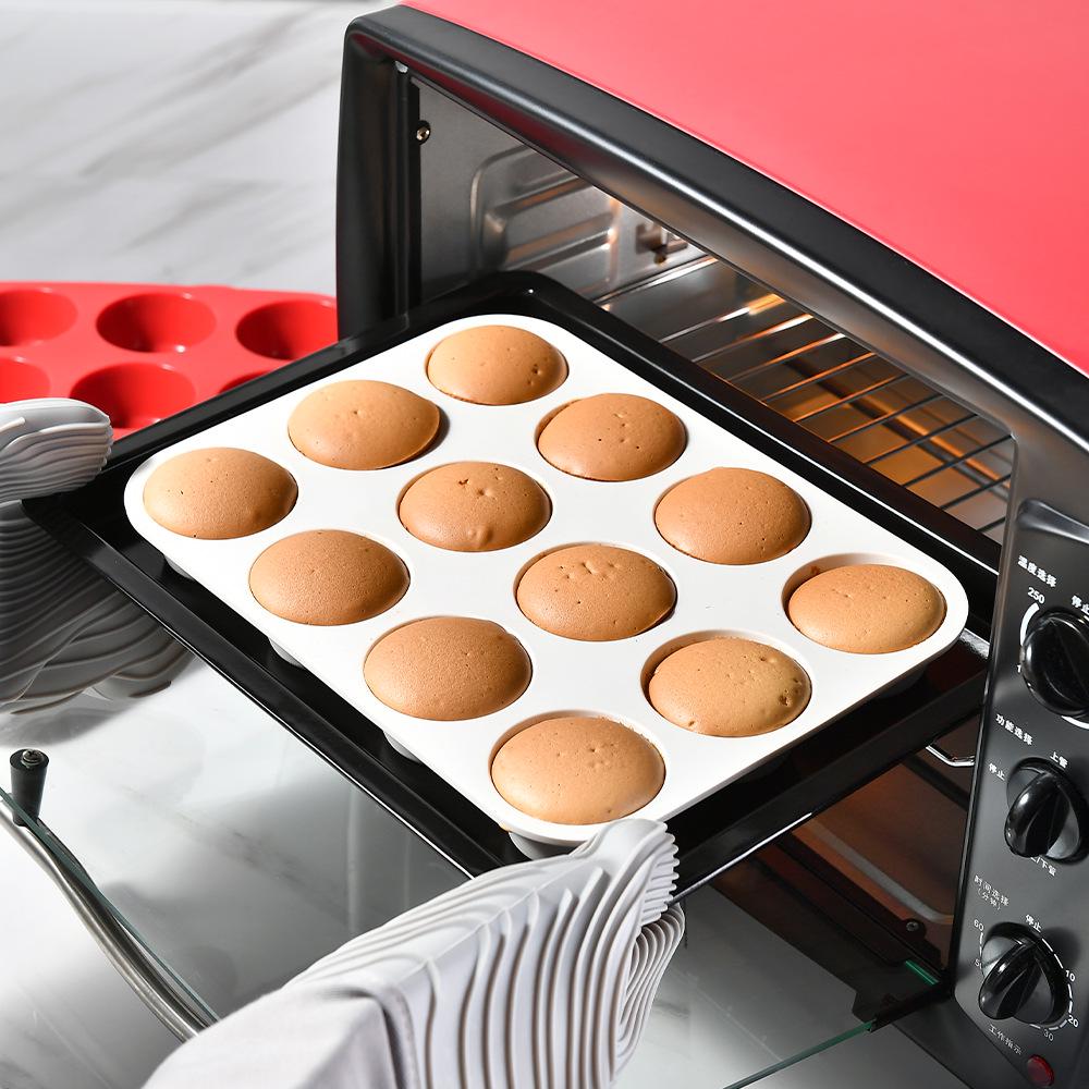 Stampo in Silicone per Muffin e Torte da 12/24 Tazze - Antiaderente, Resistente alle Alte Temperature, Strumento da Forno