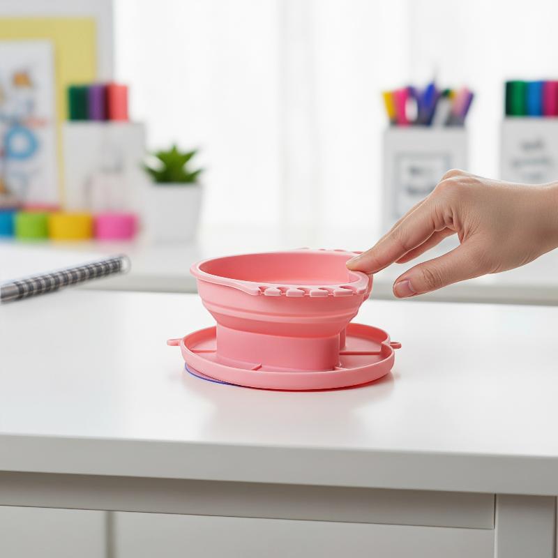 Balde de Lavagem Dobrável de Silicone em Forma de Coração Para Lavar Pincéis de Pintura e Maquiagem Com Armazenamento Conveniente