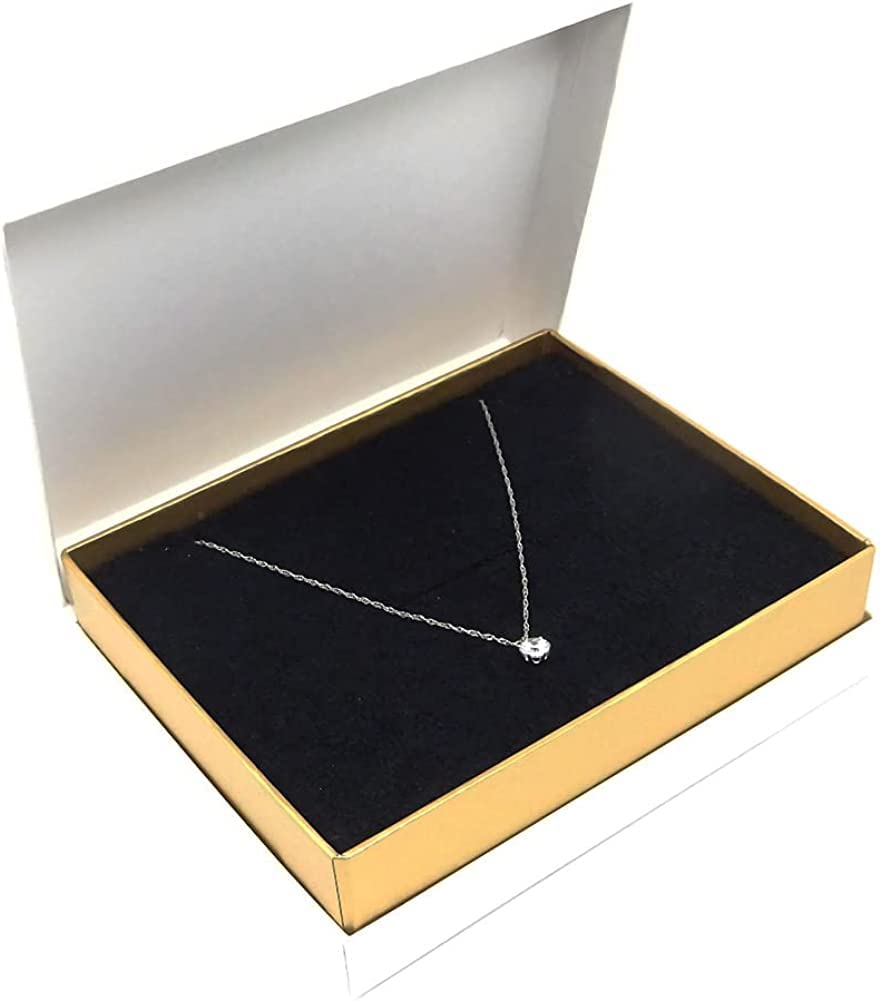 and My Jewelry Platinum Necklace with a Single CZ Stone and Diamond 4012 [Your Box] 0.7ct (April Birthstone) (Gift Wrapped) (Necklace Only)