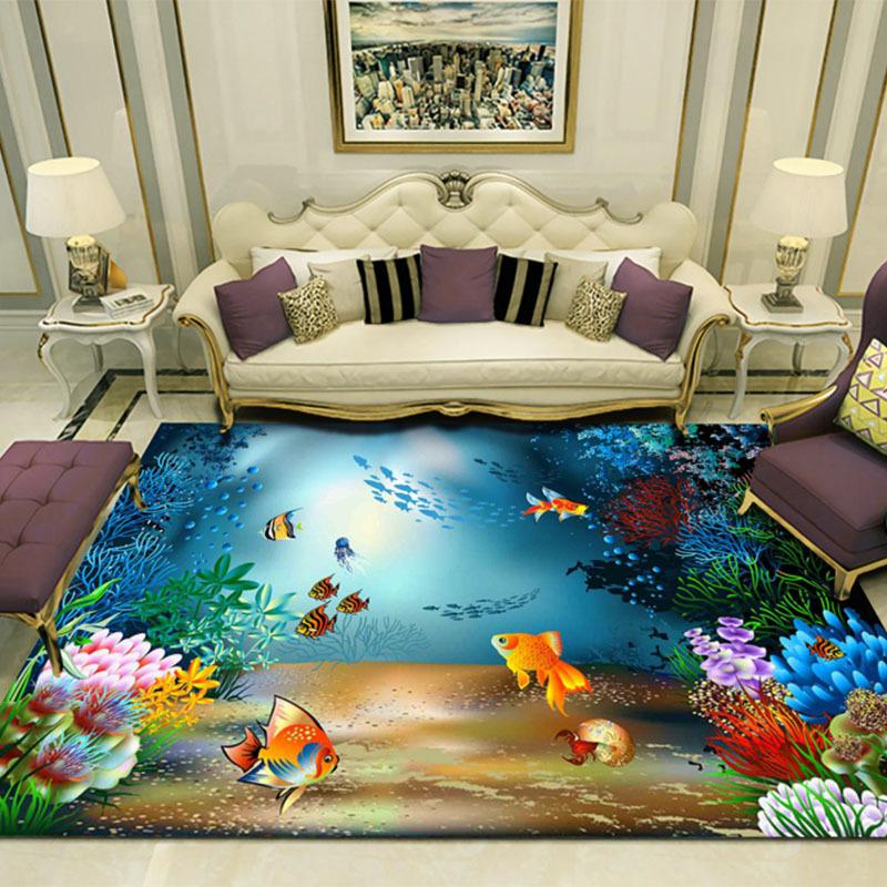 Ocean Style Series Carpet Living Room Tea Table Carpet Floor Mat Bedside Carpet Children's Crawl Carpet Kitchen Floor Mat
