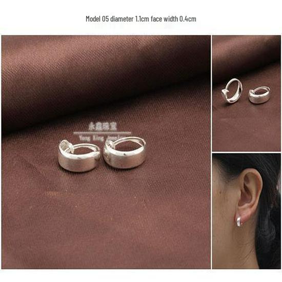 

Серьги-кольца из стерлингового серебра 999 пробы в корейском стиле для женщин - Гладкие, Легкая роскошь, Хрящевые кольца Pure Silver