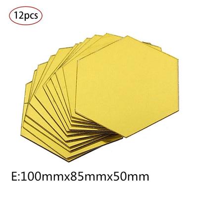 12Pcs Hexagonal Frame Stereoscopic Mirror Wall Sticker Decoration