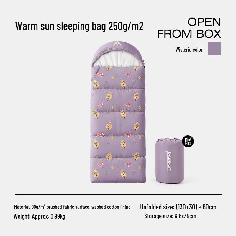 LUING BOX Kids Envelope Hooded Sleeping Bag