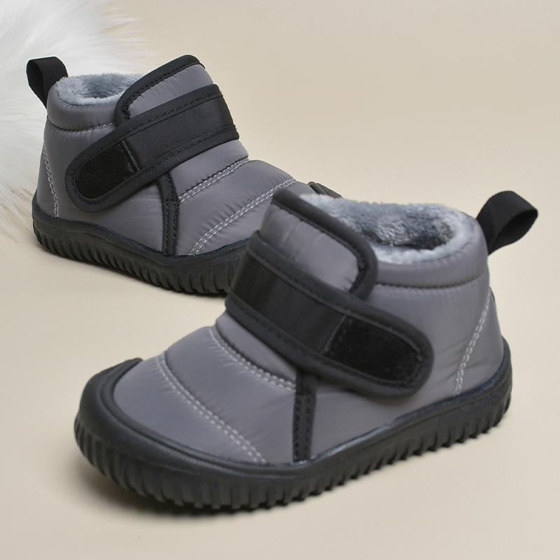 Durable Kids Outdoor Anti Slip Waterproof Soft  Plush Winter Snow Short Boots