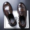 2025 herr business läderskor första lager kohud herrskor brittisk stil hög känsla stor tå bröllop derbyskor bruna