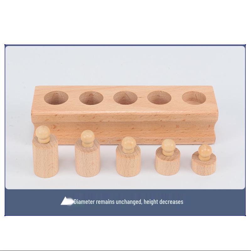 Montessori Holzsteckdosenzylinder Lernspielzeug für die frühe Kindheit und den Kindergarten