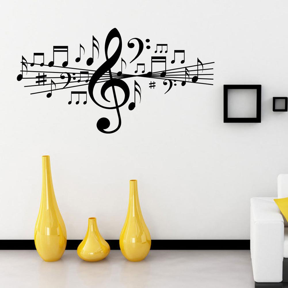 Einzigartiger Stilvoller Musiknoten Wandsticker Aufkleber Schlafzimmer Zuhause Dekorative DIY Aufkleber Dekoration