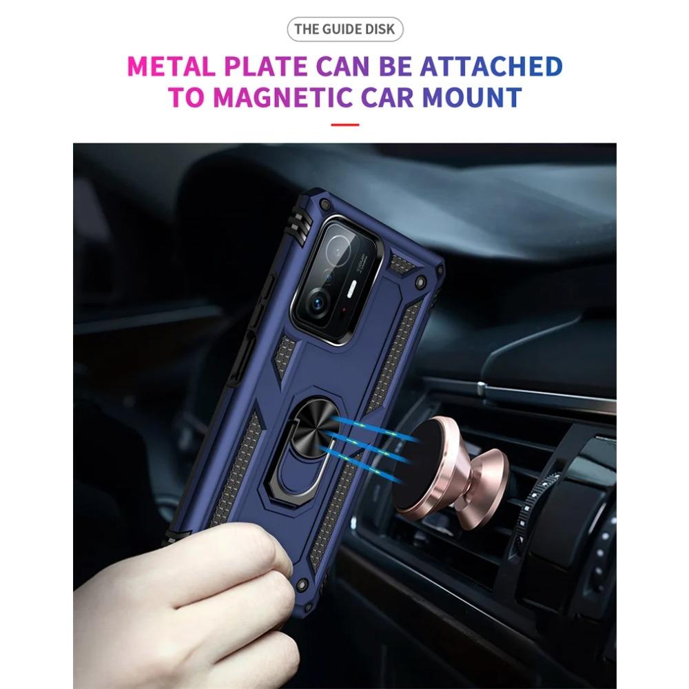 Mi11T Case Shockproof Bumper Armor Phone Cases For Xiaomi11T Xiaomi Xiomi Mi 11T 11 T Pro Car Magnetic Holder Ring Stand Cover